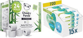 Compre a granel Cheeky Panda Bamboo Toilet Rolls and Pampers Harmony Aqua Baby Wet Wipes Box, 720 toallitas (15 x 48), protección suave de la piel con 99% de agua