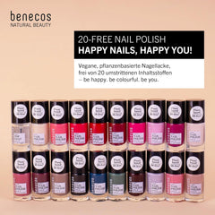 Benecos 20-Free esmalte de uñas vegano, rojo vintage - esmalte de uñas a base de hierbas - de secado rápido y de larga duración - permeable al agua - enriquecido con biotina - 5ml