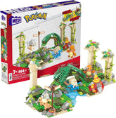 Mega Pokémon Figuren Bauset Dschungel Ruinen, 464 Teile, mit Glumanda, Tragasso und Amonitas-Figuren, Pokémon Spielzeug, Spielzeug ab 7 Jahren, HDL86