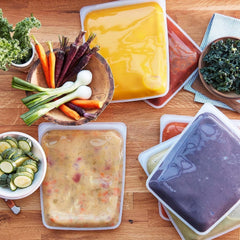 Stasher Bag Premium silicon sac reutilizabil pentru alimente, jumătate de galon, albastru, durabil, cuptor, mașină de spălat vase și congelator sigur, ecologic, sac de prânz, pentru prepararea alimentelor, 1893ml Cutii depozitare alimente Naty Shop