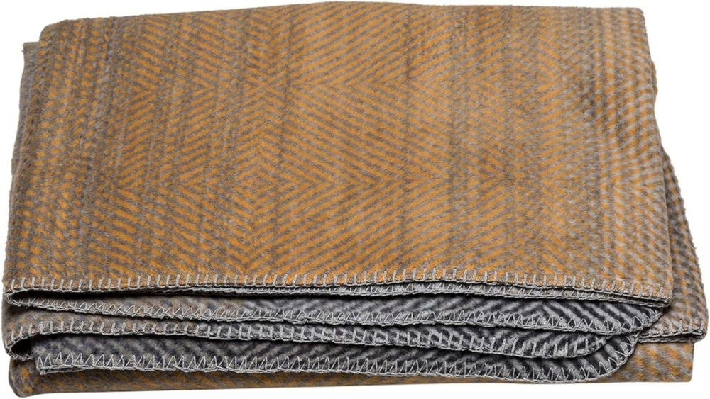 Manta de algodón David Fussenegger Manta de 150 x 200 cm con estampado de degradado de color Camas y mantas mullidas David Fussenegger Individual Dorado