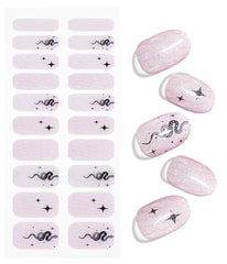 JMEOWIO Nagelfolie UV Härtend Schlange Stern UV Gel Nail Strips Nagelsticker Nagelaufkleber Nail Art Dekoration Nageldesign Zubehör