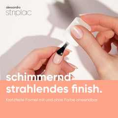 alessandro Striplac UV Top Coat Shimmer - Uñas brillantes y resistentes a los arañazos hasta 15 días - Puede usarse con o sin tinte - Tecnología de eliminación suave - Vegano - Plata, Transparente, 6,5 ml