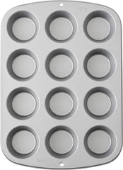 Wilton 03-3118 Cupcake- /Muffin-Backform, Recipe Right, Antihaft, 12 Vertiefungen, Grau Moldes y bandejas para hornear Naty Shop