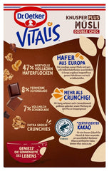 Dr. Oetker Vitalis KnusperPlus Double Chocolate: muesli crujiente con leche y chocolate negro, paquete de 7 (7 x 450 g)