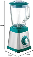Batidora de cristal, 1000 W, 4 Geschwindigkeiten, 1,5 L, 6 Klingen Aus Edelstahl, Eiswürfelfunktion Kitchen Naty Shop