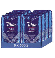 Arroz basmati puro original Tilda, paquete de 8 (8x500g)