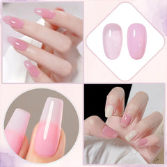 Esmalte de uñas Jelly Pink, 13 ml, secado rápido, larga duración, natural, translúcido, esmalte de uñas regular sin lámpara UV para mujeres DIY Nail Art (rosa clásico)