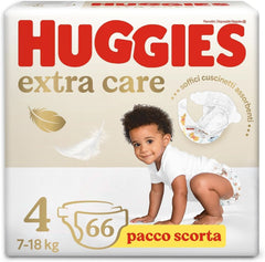 Pañales Huggies Extra Care, talla 4 (8-16 kg), paquete de 66 pañales Madre e Niño Naty Shop