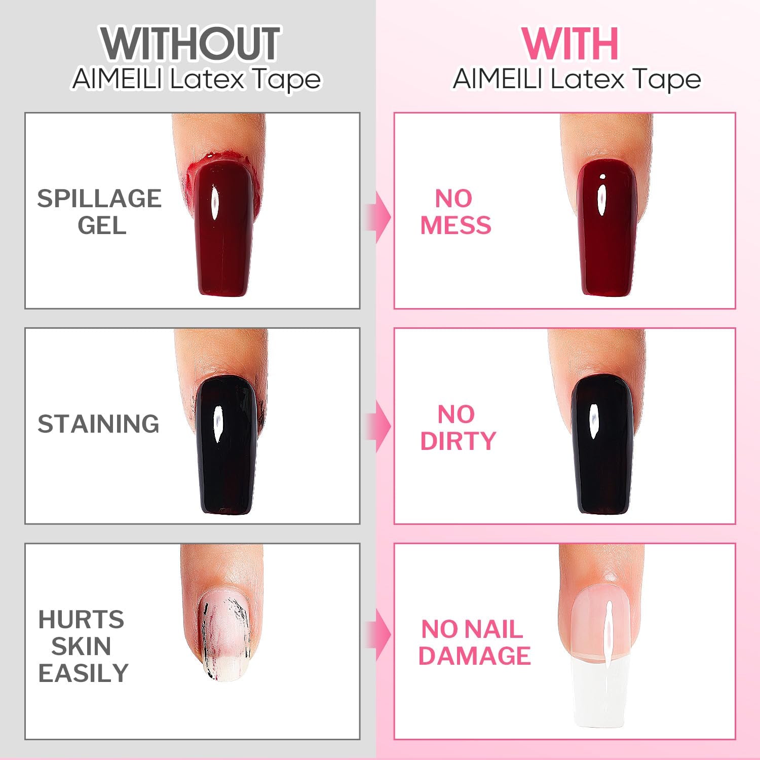 AIMEILI Latex Peel off Tape Nagellack Korrektor Hautschutz Fingerschutz Für Nail Art Palisade Geruchlos Weiß 15Ml