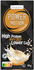 frankonia CHOCOLAT POWER MOTION fără zahăr adăugat - Ciocolată albă crocantă cu conținut ridicat de proteine și conținut scăzut de carbohidrați, 90 g