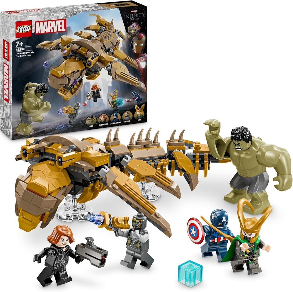 LEGO Marvel Vengadores vs. Set de juguetes de construcción Leviatán con minifiguras de Hulk y Capitán América, Loki, Black Widow y Chitauri, set de juego de Los Vengadores para niños y niñas 7+ 76290 Juegos de construcción Besuche den LEGO-Store Título predeterminado