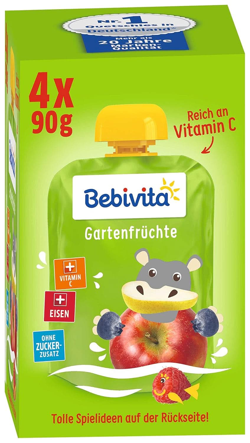 Kids fun fructe și cereale, integrale în mere-banane, pachet de 4 ( 4 X 90 grame ) Mama si Copilul Naty Shop Fructe de grădină