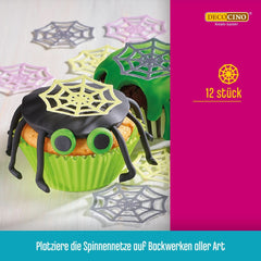 DECOCINO Gofres Comestibles Telaraña 3D Halloween 12 Piezas Sprinkles Naty Shop