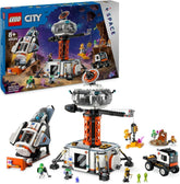 LEGO City Space Base cu rampa de lansare, stație spațială de jucărie cu vehicul spațial și navă spațială pentru copii, set cu 6 minifigurine, roboți și extratereștri, cadou pentru băieți și fete 60434 Seturi de constructie Besuche den LEGO-Store Singur