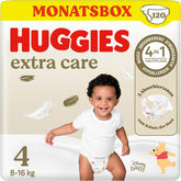 Huggies Extra Care Disney Baby Pañales, Talla 4, 120 Pañales (2x60), Caja Mensual