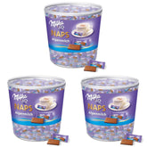 Naps Alpine Milk 1 x 1 kg, mini cuadrados de chocolate fino de chocolate con leche alpino que se derriten en la boca, caja (paquete de 3)