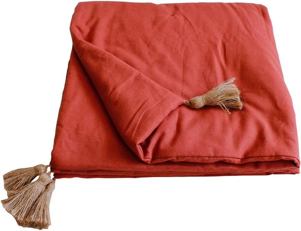 Enjoy Home - Manta Terracota Con 4 Borlas De Yute - 90 X 190 Cm - 100% Algodón - Oeko-Tex - Colección Panamá Edredones y edredones Naty Shop Default title
