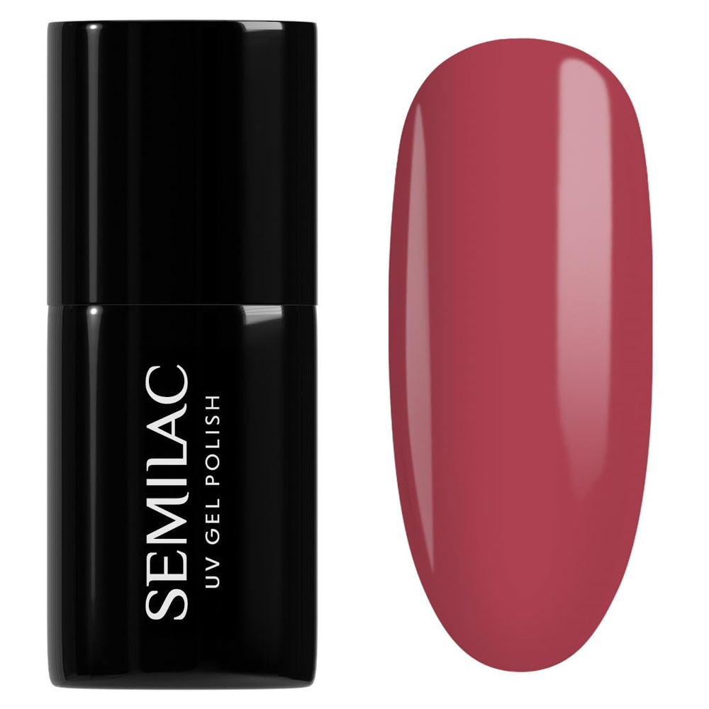 Esmalte de uñas UV Semilac Hybrid 400 Rusty Red 7ml, colección Tastes of Fall