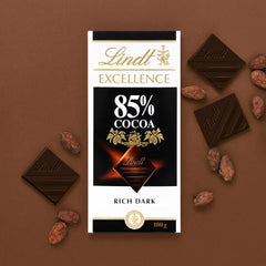 Chocolate Lindt | Barra EXCELENCIA 85% Cacao | 100g | Chocolate extra oscuro | Barra de chocolate vegana