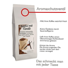 aromatisierter Kaffee Vanille, 500 g, ganze Bohne