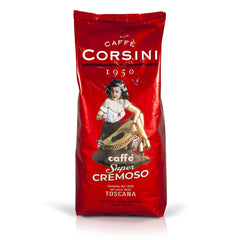 Corsini Caffe Super Cremoso in Grani Italian Espresso Beans - Amestec de cafele premium pentru o cafea corpolentă, cu un caracter puternic și un gust de lungă durată Cafea Naty Shop Cafea corpolentă și foarte cremoasă