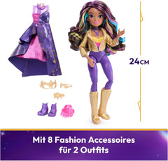 Păpușă Unicorn Academy Deluxe, Bal Mascat - Sophia, păpușă originală din popularul serial Netflix, 24 cm înălțime, cu 2 ținute și accesorii, pentru copii cu vârsta de 4 ani și peste