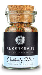Ankerkraut Steaksalz No. 1, das perfekte Finisher- und Steakhouse-Salz, 80 g en Korkenglas