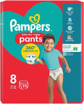 Pañales Pampers Baby-Dry, talla 8, 22 unidades, 19 kg+