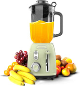 Cecotec Batidora amasadora Retro Power Negro Titanio Retroverde. 1200W Maximale Leistung, 2 Geschwindigkeiten, 4-Klingen-Messer Mit Schwarzer Titanbeschichtung Und 1.5L Krug, Vintage-Design in Grün Kitchen Naty Shop Green