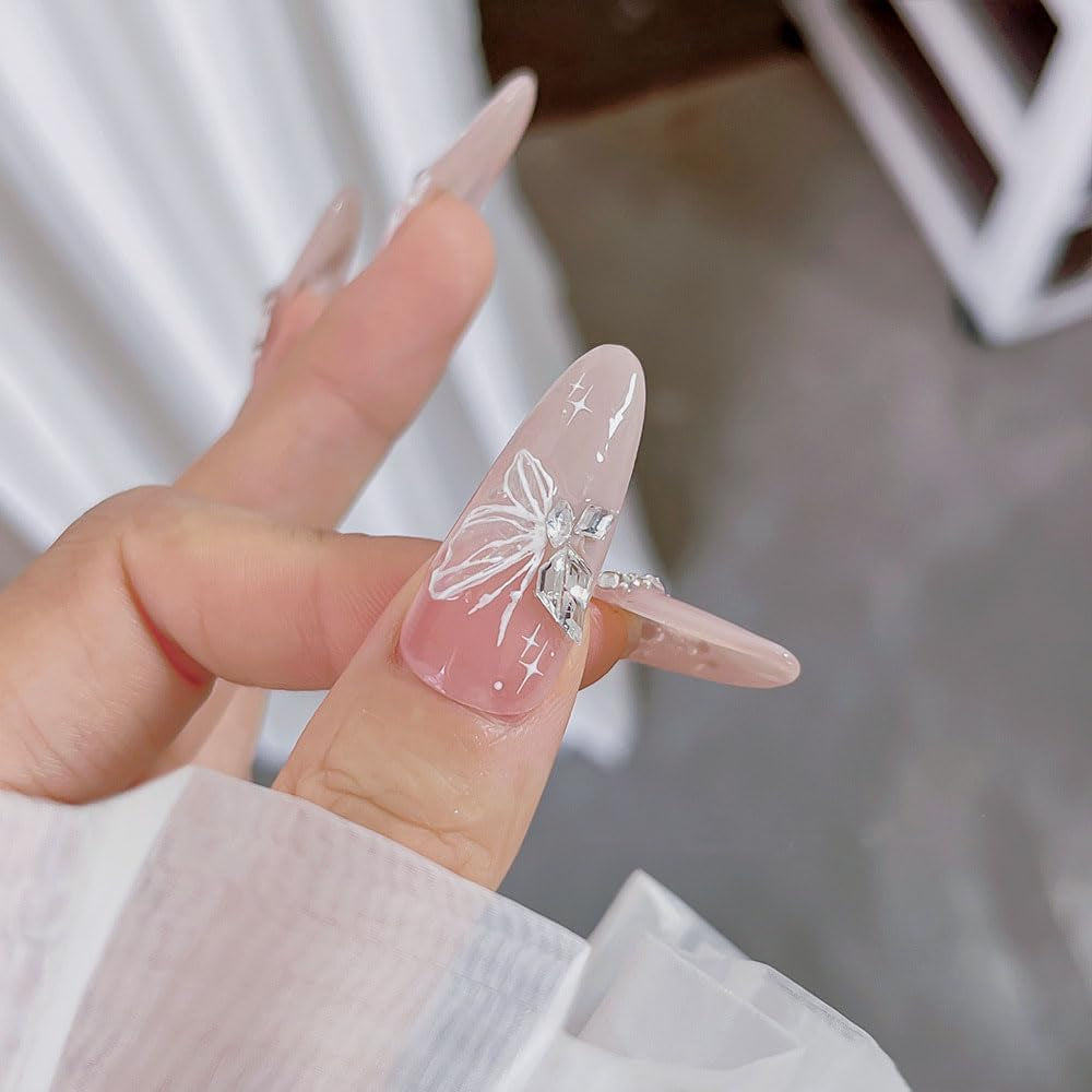 Aurora Muschel Schmetterling Nagelsticker Weiß Schmetterlinge Nail Sticker Gelee Relief Butterfly Nagelaufkleber Y2K Butterflies Nagel Sticker Nägel Nageldesign Nagel Zubehör Nail Art Stickers Nailart