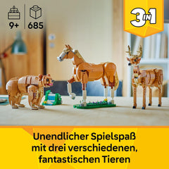 LEGO Creator 3en1 Prächtiges Ross - Pferde Spielzeug - Baue eine Bären- oder Hirschfigur - Geschenk zum Geburtstag für Mädchen und Jungen ab 9 Jahren - 31166