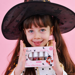 Miss Nella Magic Collection Juego de 4 esmaltes de uñas con purpurina: rosa, rojo, dorado y azul, esmalte de uñas extraíble especial para niños, no tóxico, a base de agua, inodoro