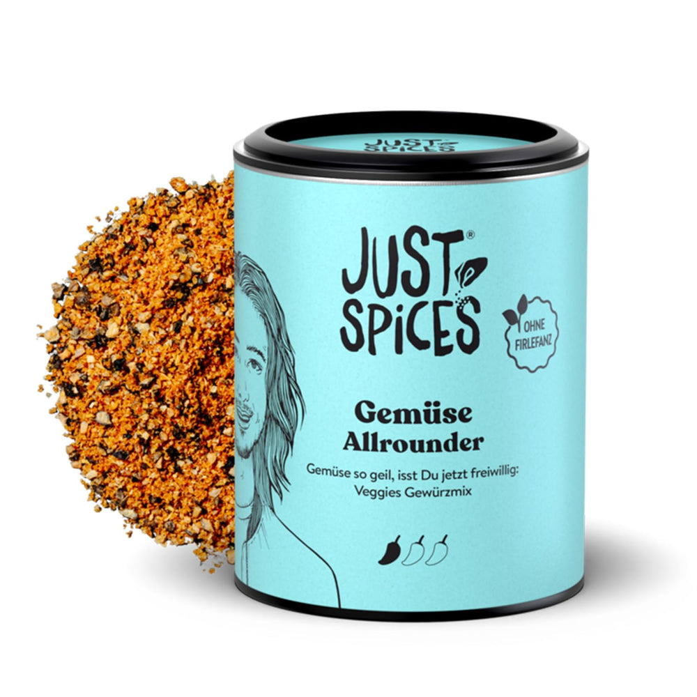 Just Spices Gemüse Allrounder I Jedes Gemüse von Berenjena bis Zucchini lecker würzen I Gewürzdose, 75 g