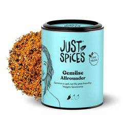 Just Spices Gemüse Allrounder I Jedes Gemüse von Berenjena bis Zucchini lecker würzen I Gewürzdose, 75 g
