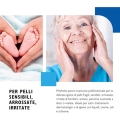 BIODERM Cellusoft - toallitas húmedas suaves, multifuncionales, desechables de viscosa y poliéster - toallitas multifuncionales para la delicada higiene de la piel sensible y enrojecida de personas mayores y niños - 30 x 38 cm (50