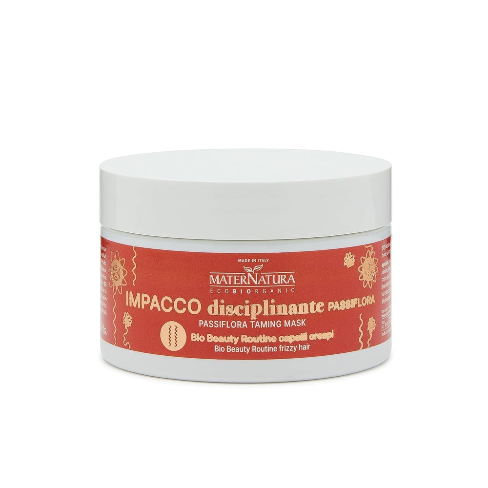 Maternatura, Mască de păr disciplinantă pentru păr creț cu floarea pasiunii, reparare, rezistență și strălucire pentru bucle perfecte, rutină de frumusețe organică pentru păr creț, Made in Italy - 100 ml Masca de par Naty Shop Titlu implicit