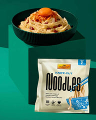 LEE KUM KEE Fideos cortados con cuchillo: fideos asiáticos cortados con cuchillo con una textura firme y sabrosa, ideales para platos y sopas al wok, semisecos, dos porciones por paquete, paquete múltiple de 6 x 180 g