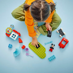 LEGO DUPLO - Disney Mickey's Clubhouse y coche - juguete educativo para preescolares - set de construcción con 2 minifiguras, incluidos Mickey Mouse y Computer Toodles - idea de regalo para niños y niñas a partir de 2 años 10454 Juegos de construcción Beuche den LEGO-Store