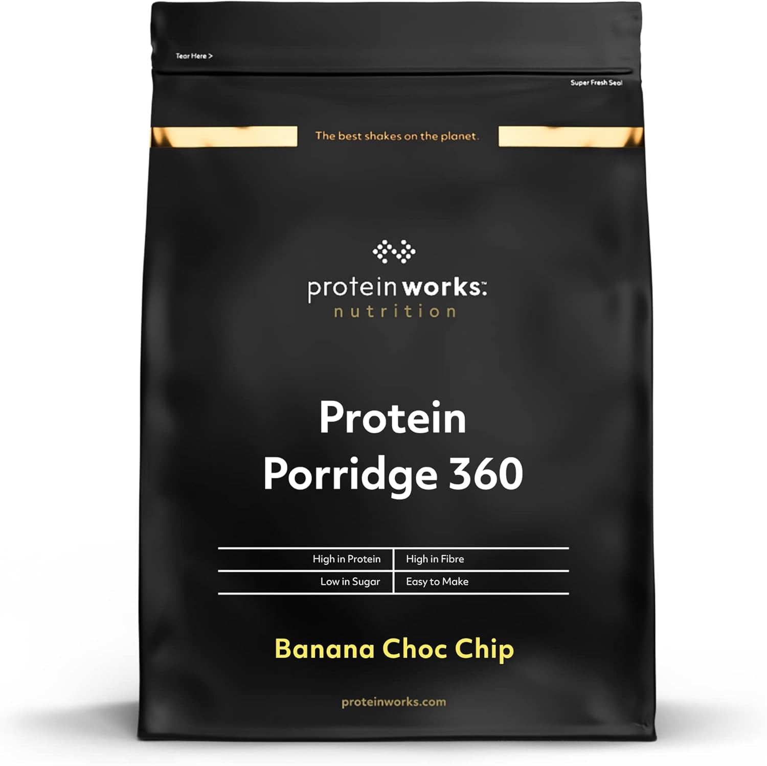 Protein Works - Protein Porridge 360 | Mit Zusätzlichen Vitaminen & Mineralien | Proteinreiches Frühstück | Kalorienarme Haferflocken | 6 Servings | Banane-Schoko-Chip | 500G Cereale Naty Shop Default Title
