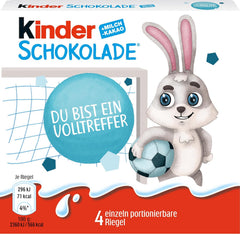 Chocolate Kinder (20 x 50 g) - Regalo de San Valentín para él y ella, dulces de Carnaval y Mardi Gras - Barras de chocolate con leche rellenas - 20 paquetes de 4 barras individuales cada uno