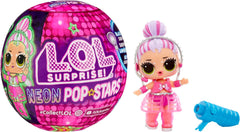 JAJAJA. ¡Sorpresa! Neon Pop Stars Tots - 1 muñeca sorpresa mágica con luz negra, envoltorio ciego, 7 muñecas coleccionables, cada una con pegatinas y accesorios de neón, regalo para niños mayores de 4 años Naty Shop Dolls Default Title