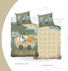 Juego de cama infantil, animales, 100% algodón con cremallera Ropa de cama - infantil Naty Shop