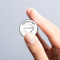 Semilac Top Coat Esmalte de Uñas 7ml, Innovador, UV/LED, Esmalte de Uñas Híbrido, Acabado Brillante, Protege, Transparente