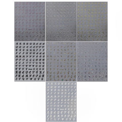 7 Blätter 3D Alphabets Nagelsticker Nagelfolie Selbstklebend Buchstaben Aufkleber Nägel Zubehör Nagelaufkleber Klebebuchstaben Aufkleber Selbst Gestalten Letter Letters Nail Art Stickers