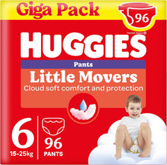 Pantalones Huggies Little Movers Disney, talla 6, 96 unidades (2 x 48), caja mensual