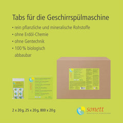 Sonett Tabs pentru mașina de spălat vase, 25 X 20 G Detergenti Bucatarie Naty Shop