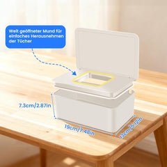 Caja de toallitas húmedas con tapa, caja de toallitas húmedas, dispensador de toallitas húmedas para bebés, caja de almacenamiento impermeable y sellada, dispensador de toallitas húmedas para baño, cocina, blanco