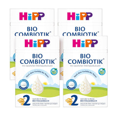 HiPP 2 Organic Combiotik (4 x 600g), leche de continuación a partir de los 6 meses, con almidón, cultivos naturales de ácido láctico, GOS, Omega-3 (DHA, ALA), de la mejor calidad biológica