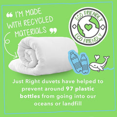 Just Right Snug Edredón, 10,5 tog, fibra hueca, blanco, cama doble Edredones y edredones Naty Shop